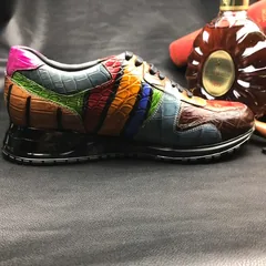 Men’s Colorful All Real Crocodile Skin Sneakers BMCAS120114 image 2