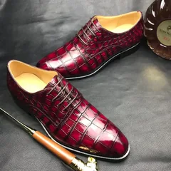 Glossy Crocodile Pattern Oxfords Dress Shoes BMBAS120123 image 3