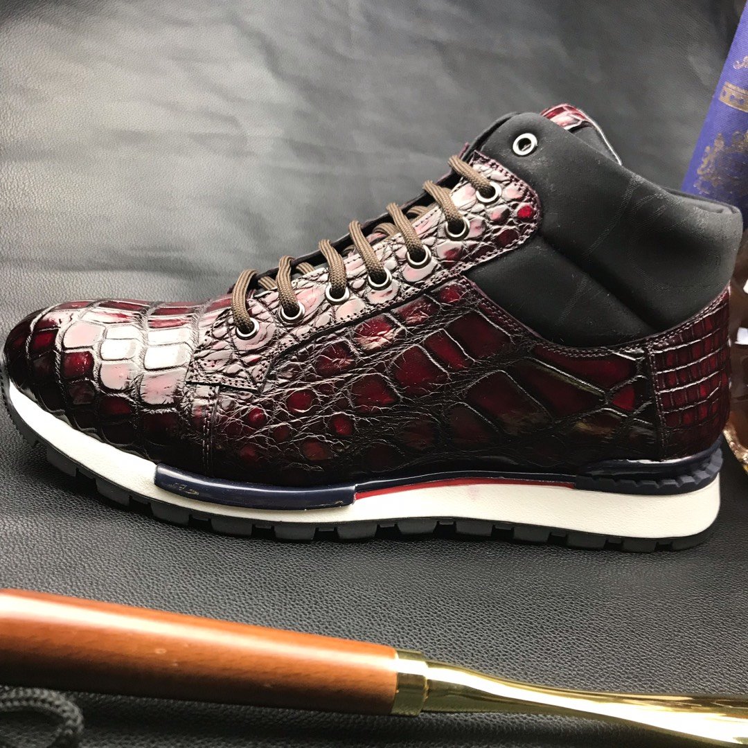 Men’s Casual Crocodile Leather Fashion Sneaker Shoes BMBAS120125 image 3