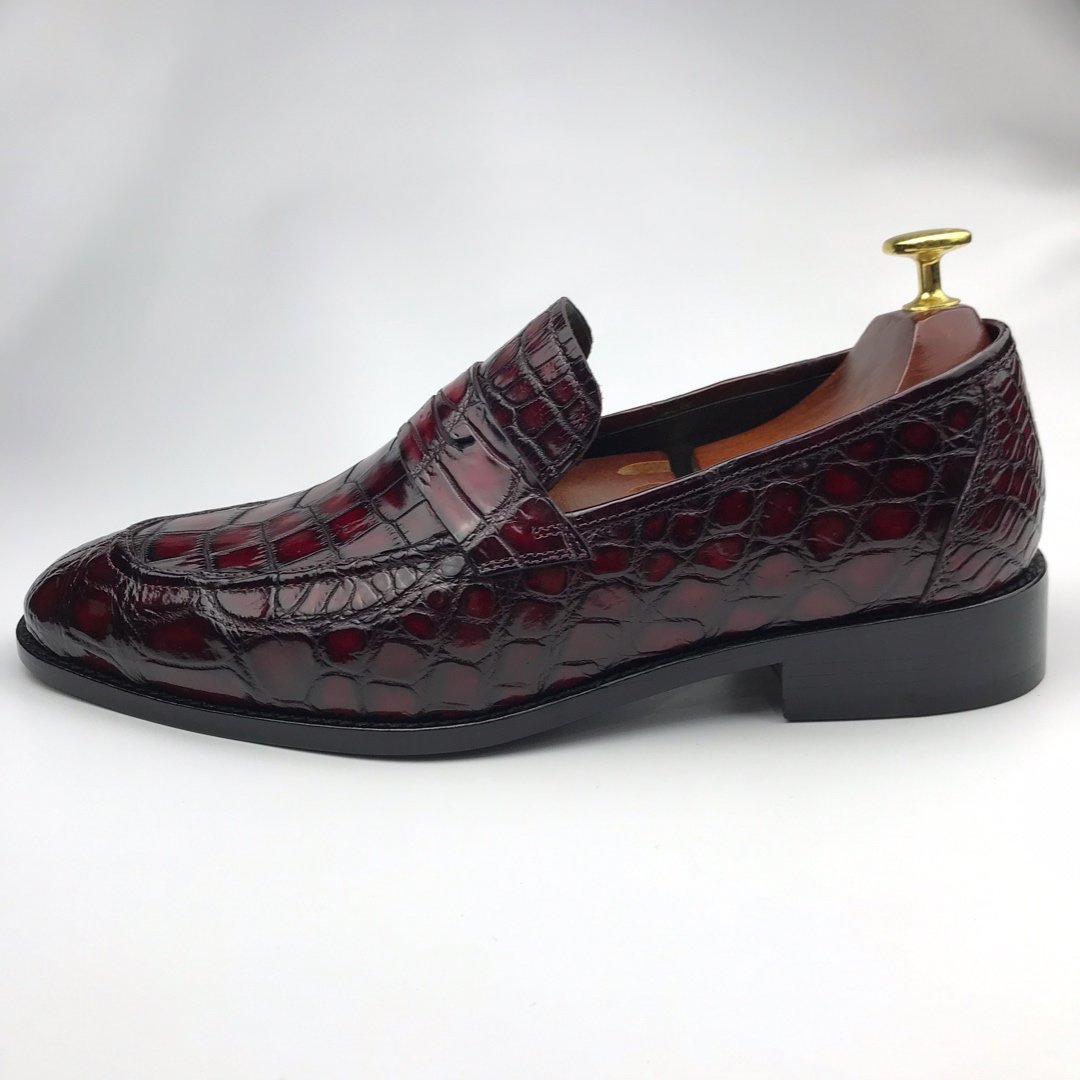 Dress Shoes Crocodile Print Loafer Genuine Leather BMBAS120134 image 2