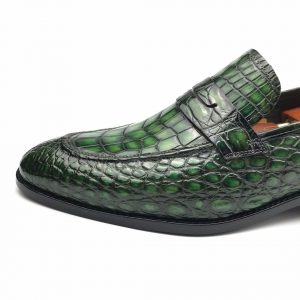 Men Penny Loafer Slip on Crocodile Texture
