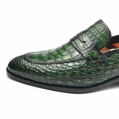 Men Penny Loafer Slip on Crocodile Texture BMGAS120135 image 2