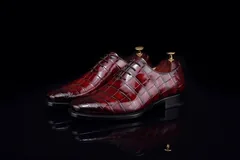 Mens classic Oxfords Crocodile Wedding Shoes BMBAS120140 image 3