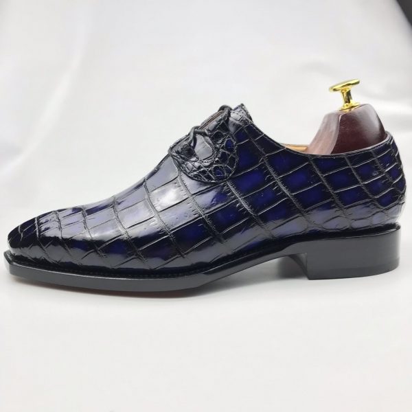 Blue Classic Crocodile Embossed Leather Dress Shoes BMBAS120142 - China ...