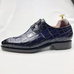 Blue Scale-Patterned Dress Shoes BMBAS120142 image 9