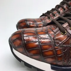 Men’s Genuine Crocodile Real Skin Fashion Sneaker BMBAS120147 image 3