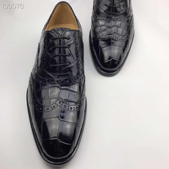 Men’s Crocodile with Leather Sole Oxford BMBAS120149
