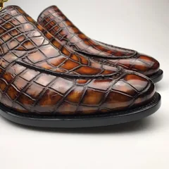 Crocodile Pointy Toe Slip On Loafers Formal Shoes BMBAS12064 image 2