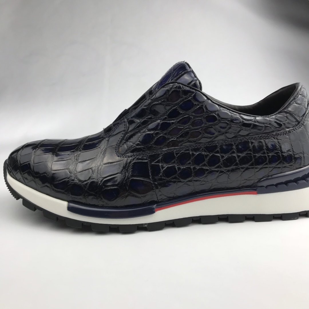 Crocodile Genuine Leather Derby Handmade Shoes BMBAS120167 image 3