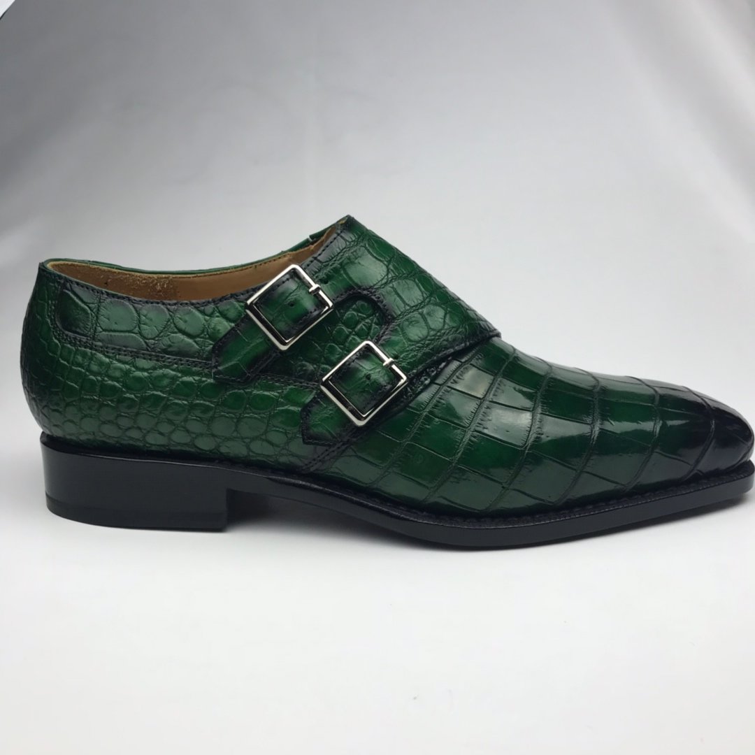 Men’s Crocodile Cap Toe Double Monk Strap BMGAS120171 image 3