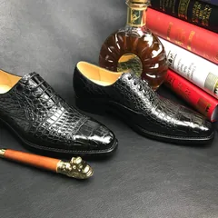 Crocodile Cap Toe Derby Lace Up Oxford Dress Shoes BMBAS120186 image 3