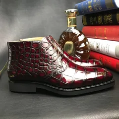 Pointed Toe Crocodile Derby Boots BMBAS120189 image 3