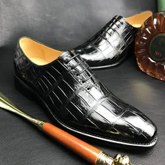Crocodile Oxford Dress Shoes Men’s Formal Classic Design BMBAS120190 image 3