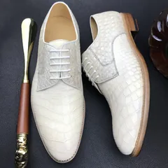 Crocodile Luxury Textured Leather Derby Dress Shoes BMWAS120209 image 3