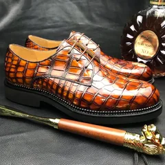 Men’s Classic Modern Crocodile Formal Derby Shoe BMBAS12070 image 3