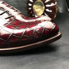 Men’s New Genuine Crocodile Oxford Shoes BMBAS12072 image 3
