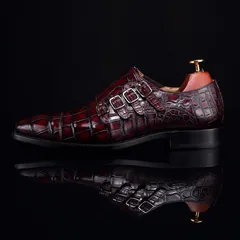 Monk Strap Shoes High-end Leather Crocodile Shoes BMBAS12057 image 3