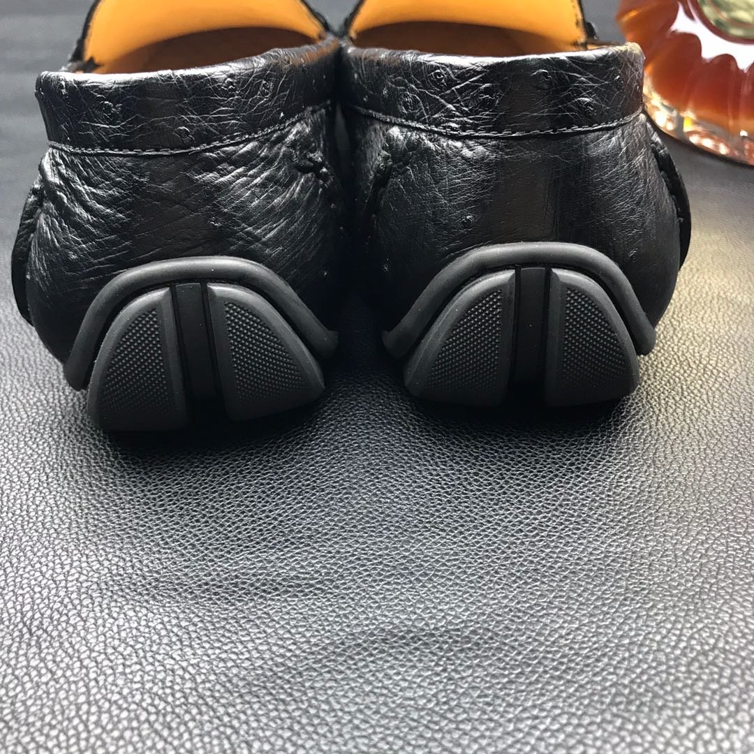 Men’s Slip On Ostrich Loafer Dress Shoes BMBOS12081 image 2
