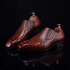 Crocodile Men’s Leather Loafer Driving Style BMBAS12058 image 2