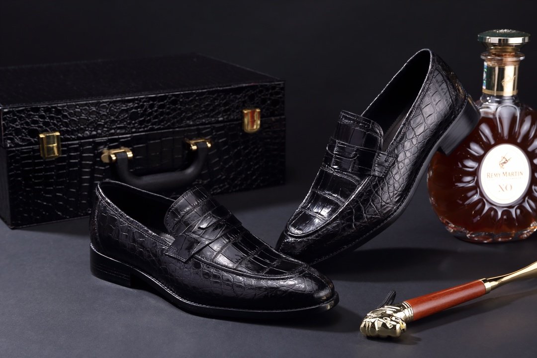 Men’s Soft Crcodile Genuine Leather Penny Loafers BMBAS120104 image 3