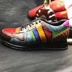 Men’s Colorful All Real Crocodile Skin Sneakers BMCAS120114 image 3