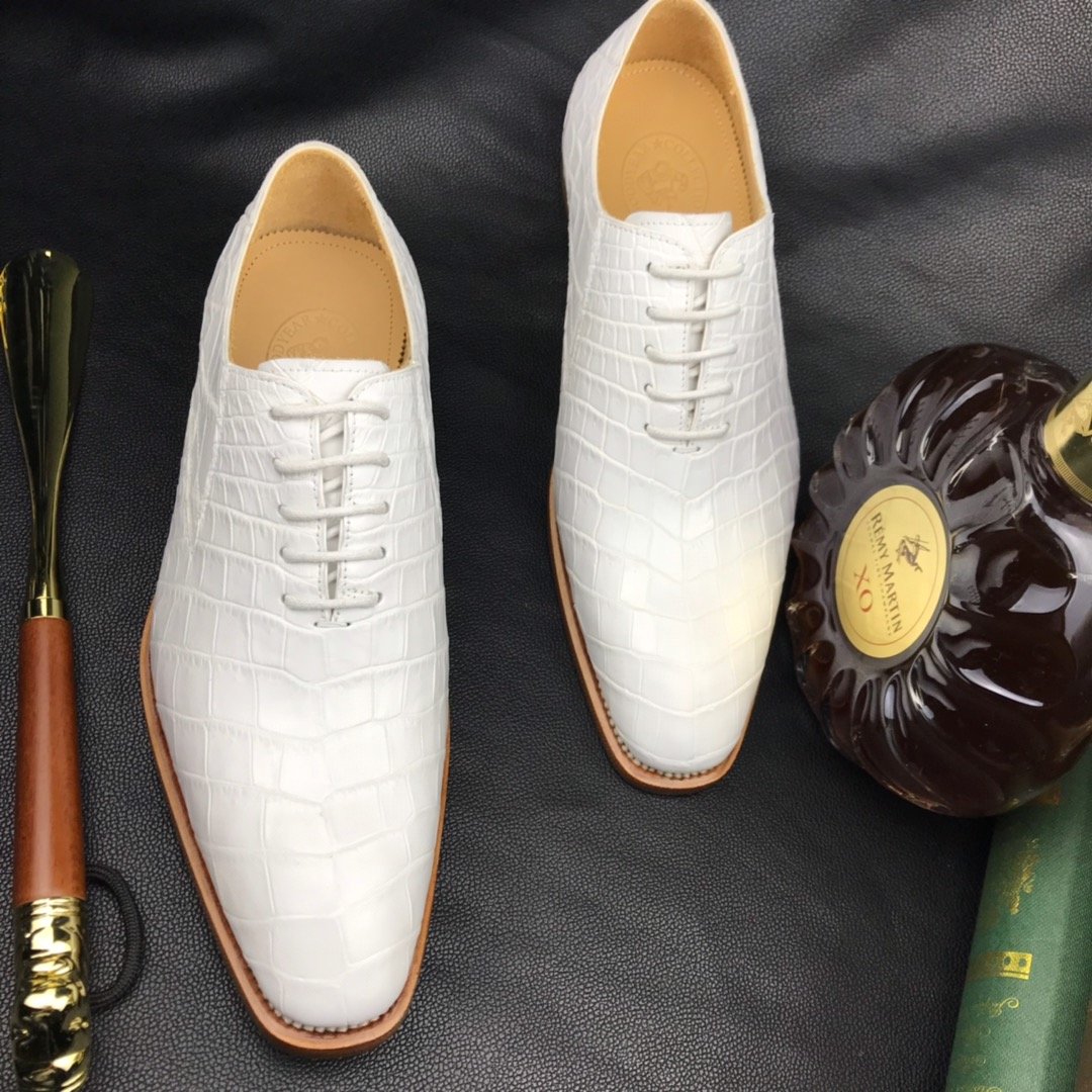 Mens Handcrafted Crocodile Oxford Shoe BMWAS120115 image 3