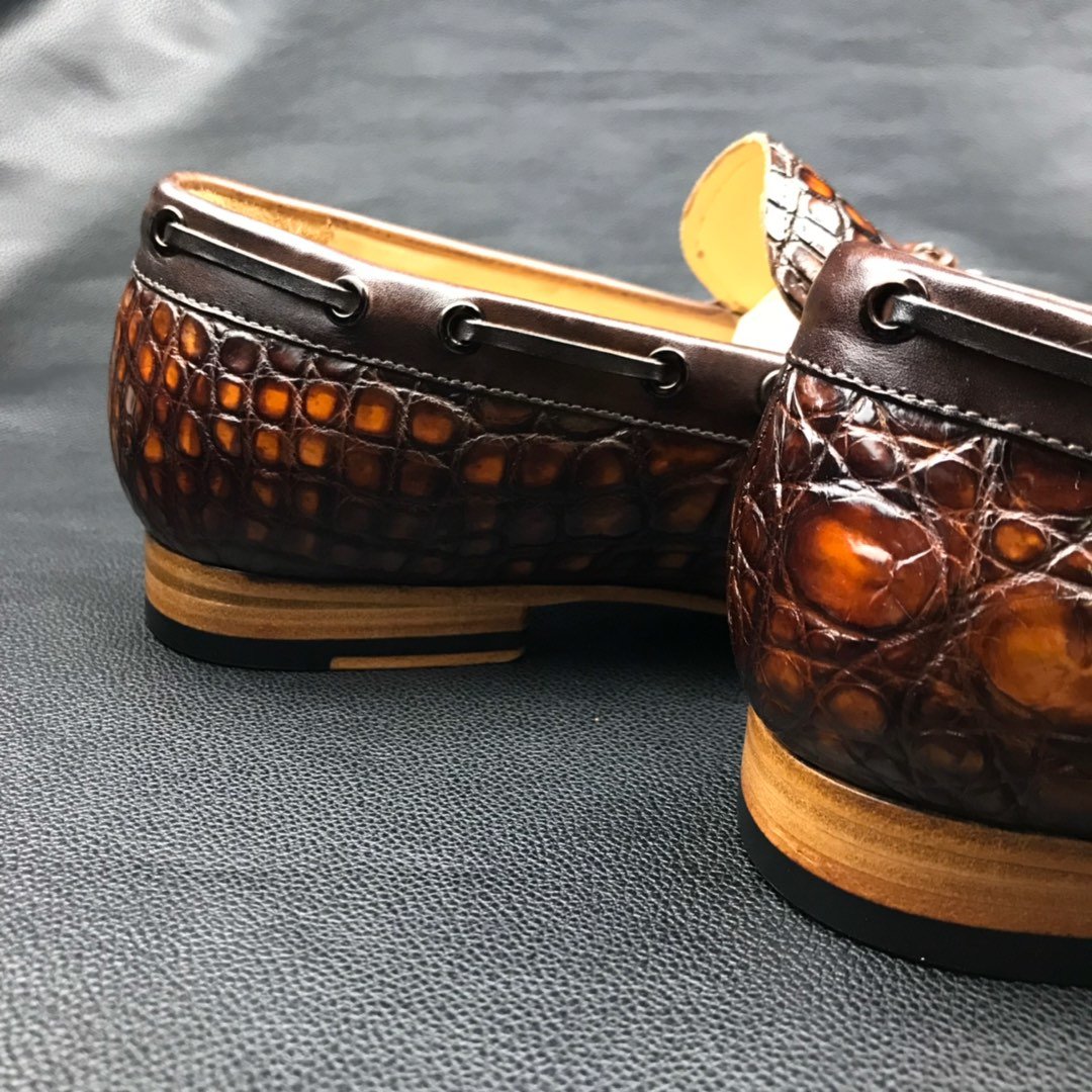 Men Moccasin Boat Shoes Crocodile Pattern BMBAS120121 image 3