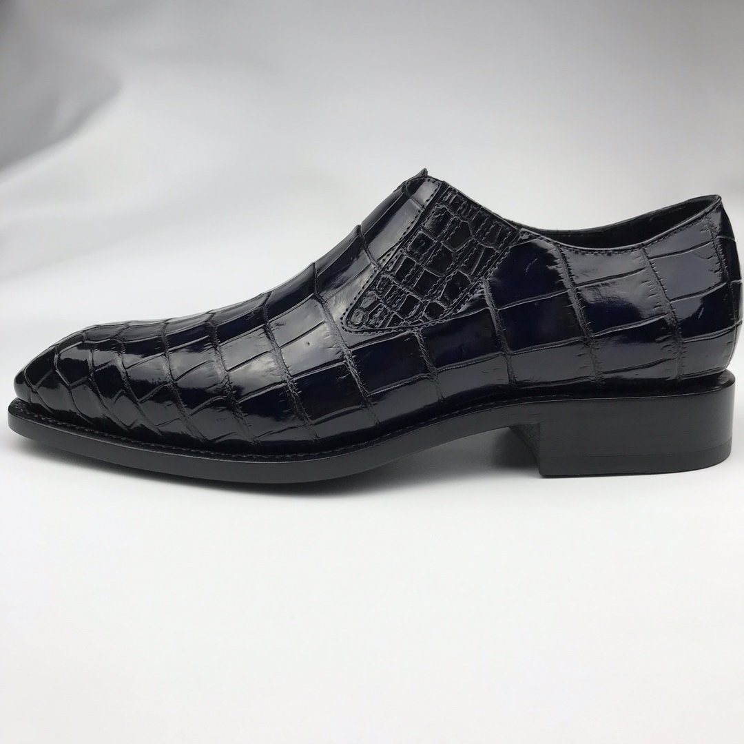 Loafers Men Crocodile Leather Fashion Slip-on Shoes BMBAS120132 image 8