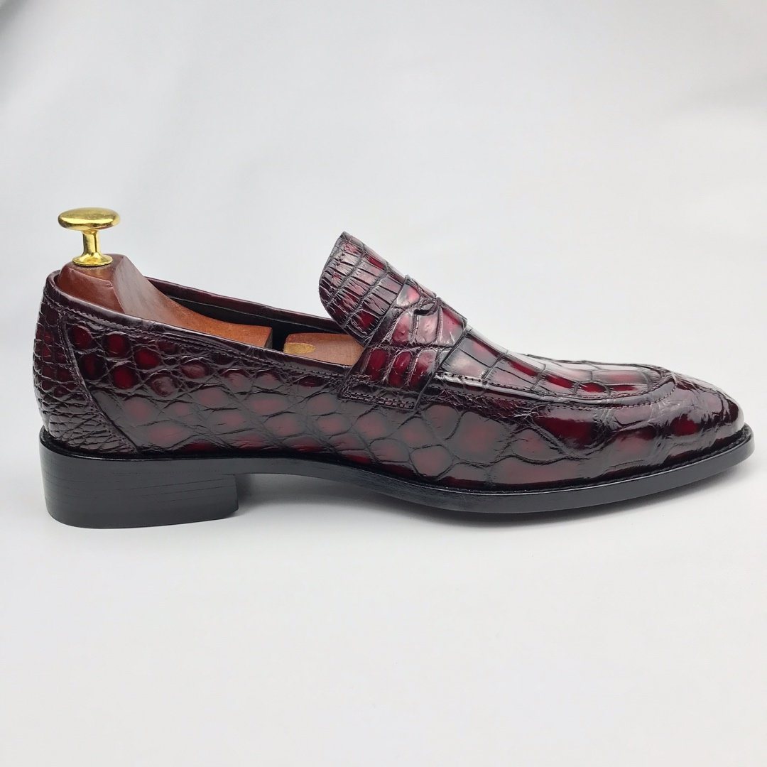 Dress Shoes Crocodile Print Loafer Genuine Leather BMBAS120134 image 3