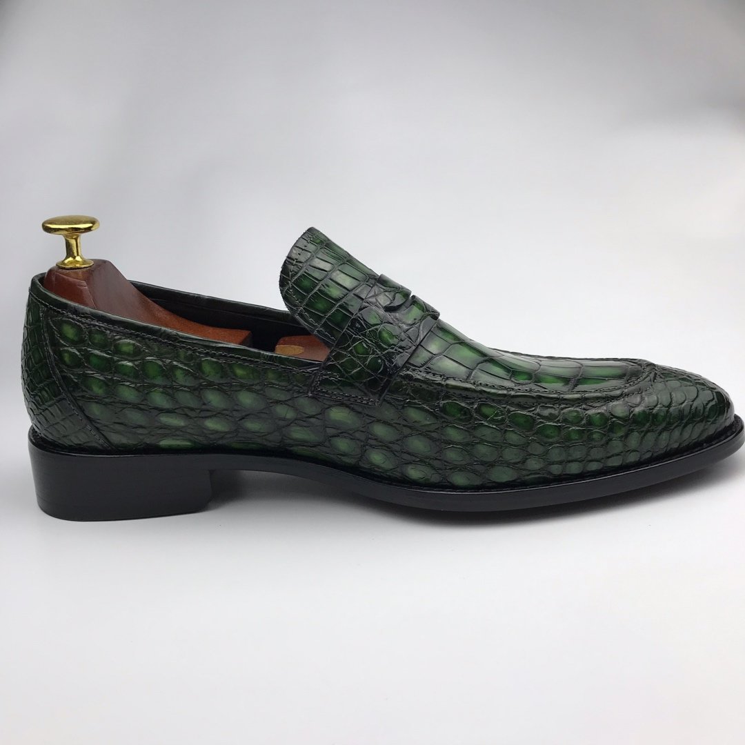 Men Penny Loafer Slip on Crocodile Texture BMGAS120135 image 3
