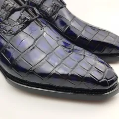 Blue Scale-Patterned Dress Shoes BMBAS120142 image 2