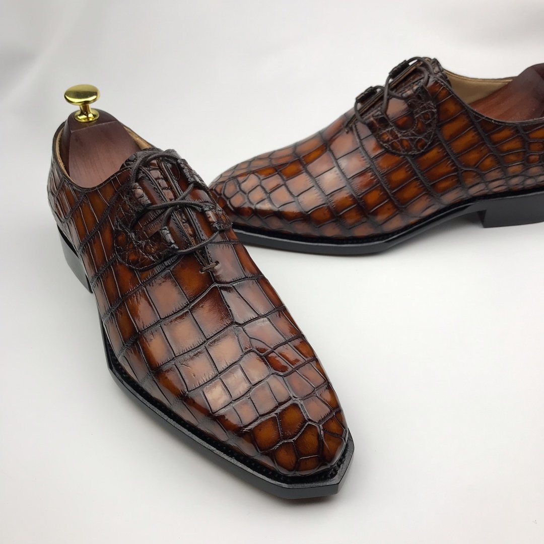 Handmade Chinese Shoes Crocodile Oxford BMBAS120144 image 3