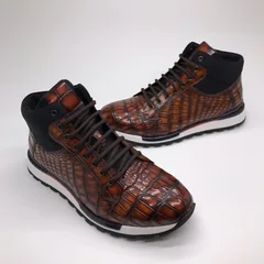 Men’s Genuine Crocodile Real Skin Fashion Sneaker BMBAS120147 image 4