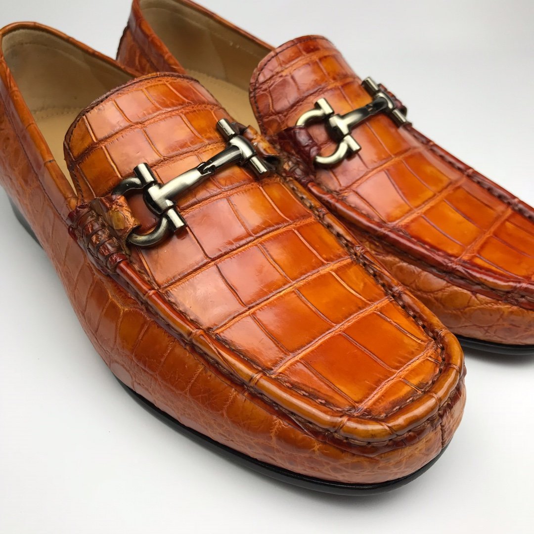 Mens Crocodile Loafers Slip on Boat Shoes BMBAS120152 image 4