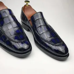 Mens Crocodile Slip-On Dress Loafer BMBAS12063 image 3