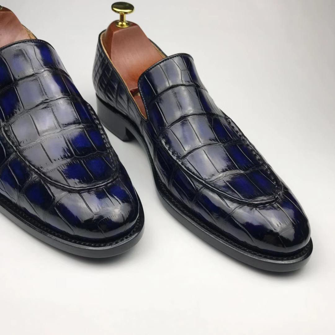 Mens Crocodile Slip-On Dress Loafer BMBAS12063 image 3