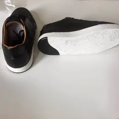 Men Rubber Trainers Black Leather Sneakers MBT1027 image 2