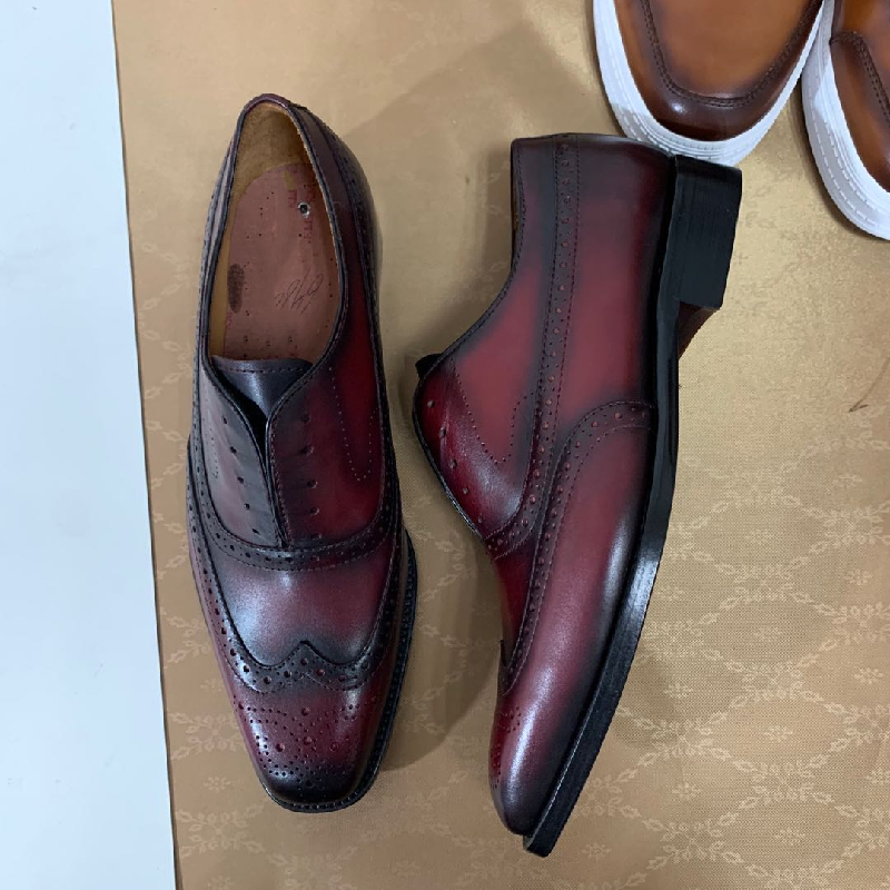Hand Made Goodyear Welted Oxfords Men Leather Shoes MBG009 image 3