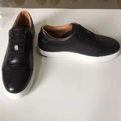 Men Rubber Trainers Black Leather Sneakers MBT1027 image 1