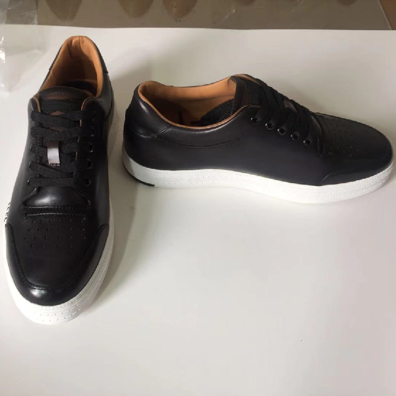 Men Rubber Trainers Black Leather Sneakers MBT1027