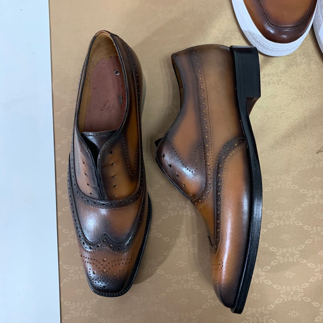 Hand Made Goodyear Welted Oxfords Men Leather Shoes MBG009 image 4