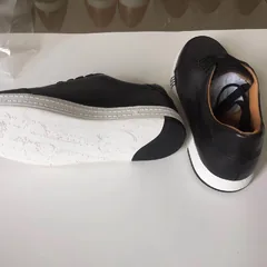 Men Rubber Trainers Black Leather Sneakers MBT1027 image 3