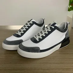 Grey and White Microfiber leather spell color sole trainers MBT210 image 4