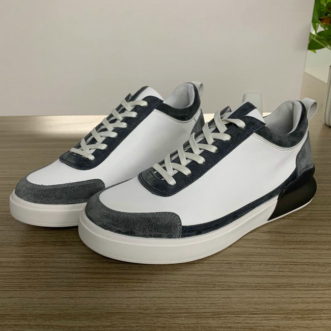 Grey and White Microfiber leather spell color sole trainers MBT210 image 4
