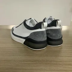 Grey and White Microfiber leather spell color sole trainers MBT210 image 3