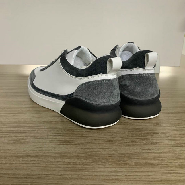 Grey and White Microfiber leather spell color sole trainers MBT210 image 3