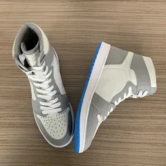 Grey and Beige High Top AJ style Sneakers MBS101 image 1