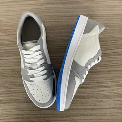 Grey and Beige Low Top AJ style Sneakers MBS102 image 6