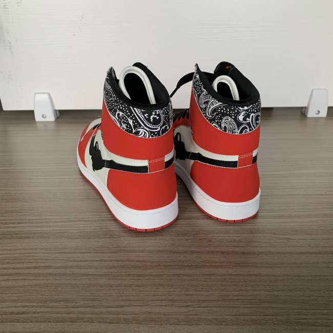 Red and Beige High Top AJ style Sneakers MBS104 image 3