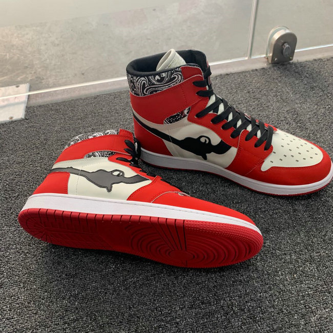 Red and Beige High Top AJ style Sneakers MBS104 image 4